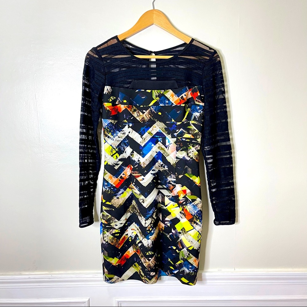 MILLY Blair zig zag print mini dress